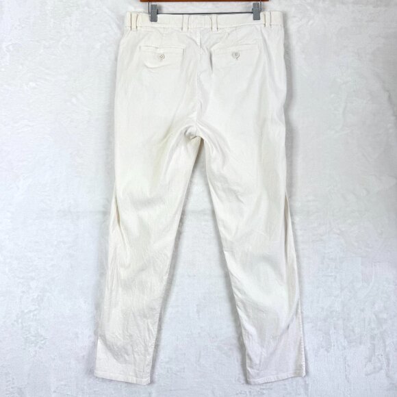 James Perse Cotton Linen Corduroy Pull On Relaxed Pants Womens 4 US XL Cream - Picture 3 of 8